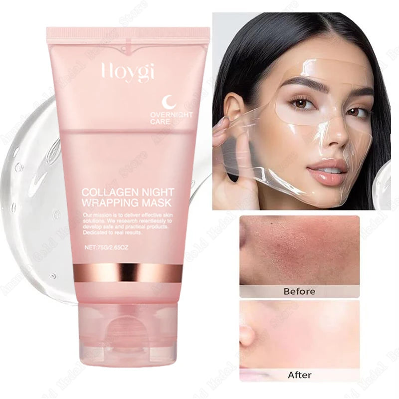 Night Collagen Wrapping Mask Rejuvenation Moisturizing Face Mask Make Glowy Skin Elasticity Facial Mask
