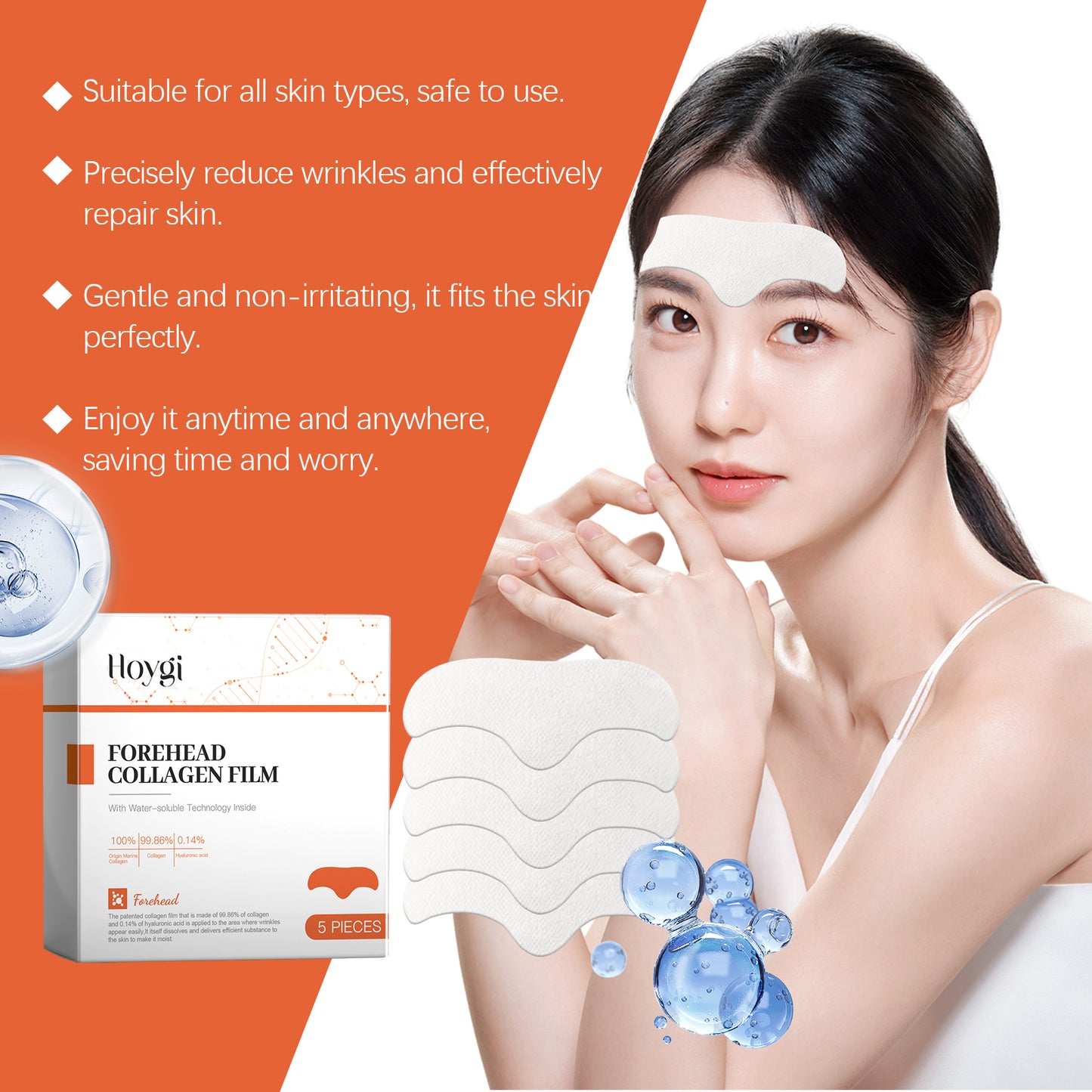 Hydrolyzed Collagen Patch Moisturizing, Firming And Lifting Forehead Patch