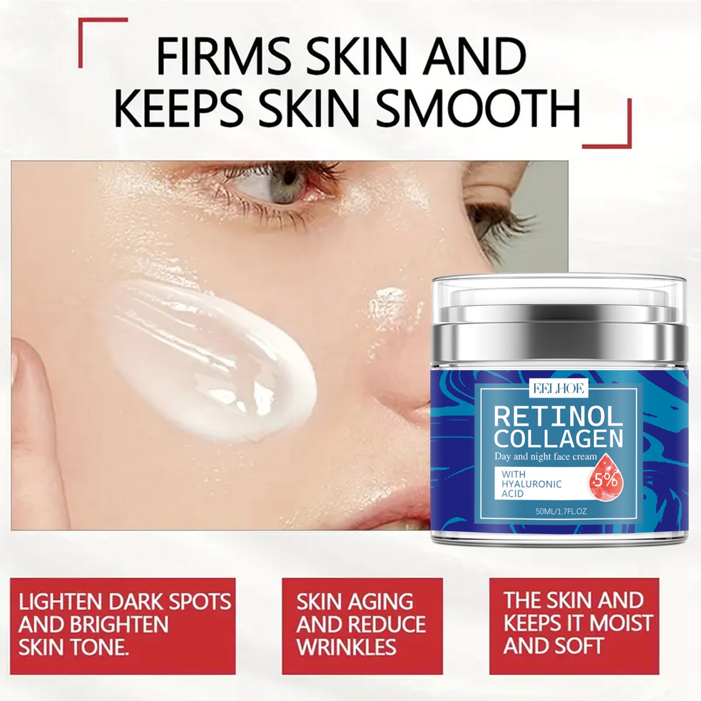 Retinol Collagen Cream , Tighten Skin, And Even Skin Tone Moisturizing Cream